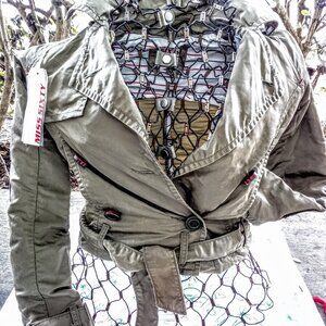 NWT Miss Sixty Khaki Glampy Military Utile Mini Jacket